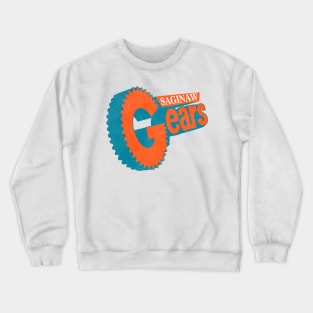 Defunct Saginaw Gears Hockey Team Crewneck Sweatshirt